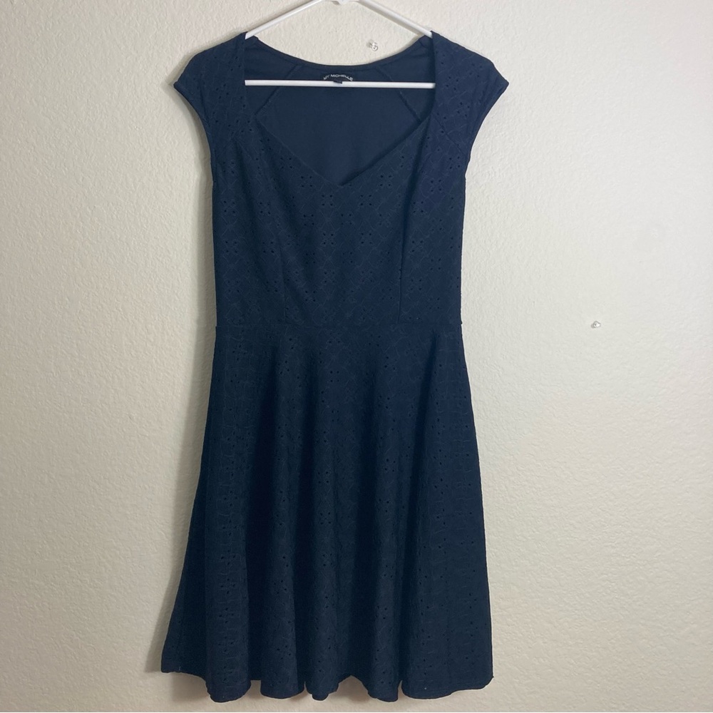 My Michelle A-Line Dress - Navy Blue - Size Large